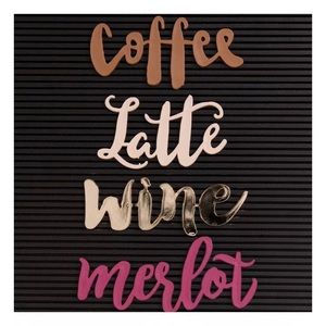 Letterboard Words Coffee & Wine 4 pcs Merlot Latte